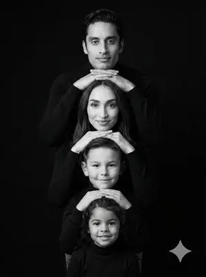 Hyperrealistic 4-Person Family Portrait