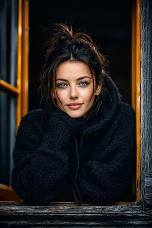 Ultra-realistic cinematic portrait of a young woman