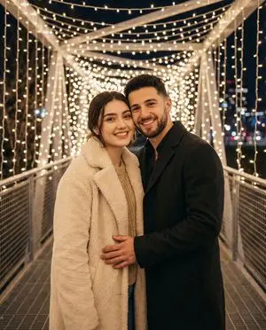 Romantic Winter Couple Portrait with Identity Lock