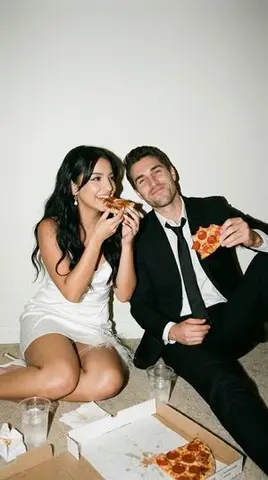 Candid Wedding Afterparty Pizza Flash Editorial Prompt for Nano Banana 2