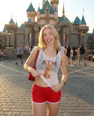 Realistic Photography of a Woman at a Fairytale Castle
