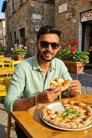 Italian Café Pizza Scene