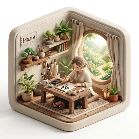 3D isometric diorama illustration of an original character named