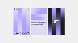 Minimalist Purple Brand Poster Triptych