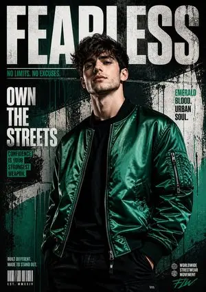 Street Fashion Emerald Bomber Poster