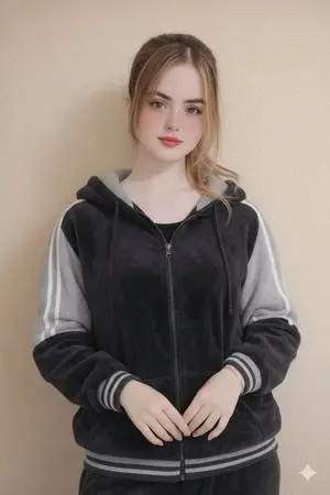 Ultra-Realistic Portrait in Velour Tracksuit