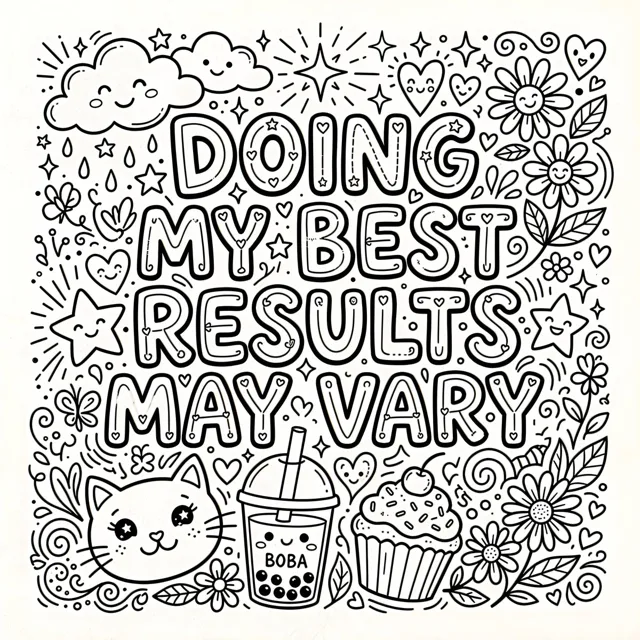 Whimsical Coloring Page Illustration