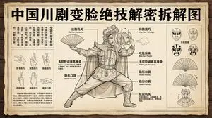 Sichuan opera face-changing technique infographic