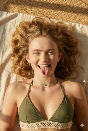 Overhead Beach Portrait of Sadie Sink Prompt