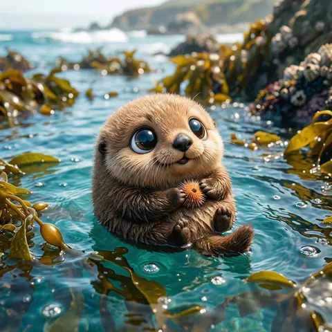 photo of a cute ball-shaped version of a [animal]