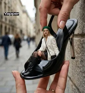 Forced-Perspective Street Fashion Photo Prompt