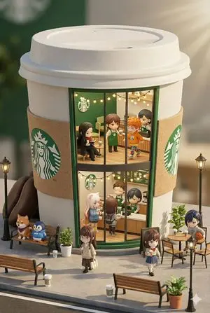 3D chibi miniature brand concept store prompt