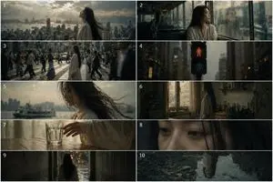 Melancholic 10-Frame Urban Storyboard