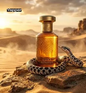 Luxury Perfume Advertisement in Desert Setting