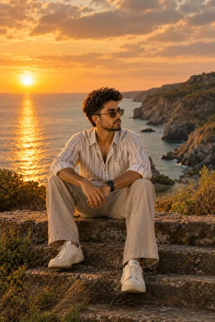 Profile / Avatar - Golden Hour Coastal Portrait
