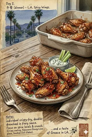 Watercolor Culinary Travel Diary Illustration