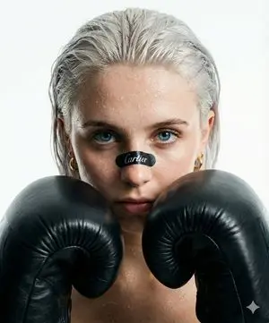Cinematic Boxer Portrait with Cartier Branding