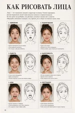 Vintage Russian Face Drawing Lesson
