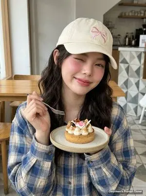 Hyper-Realistic Cafe Portrait with Reference Image