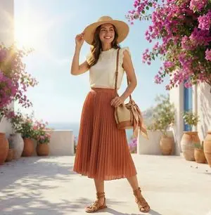 High-Fashion Summer Outfit Infographic with Exploded Composition