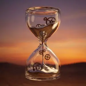 Hyper-Realistic 3D Simulation Prompt: Melting Hourglass