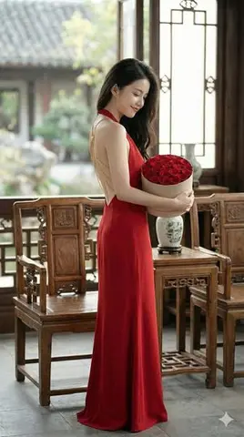 Romantic Opulence Portrait Prompt (Red Dress)