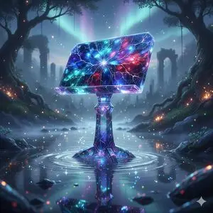 Mystical Crystal Music Stand Image Prompt