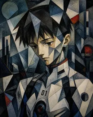 Cubist Futuristic Android Portrait