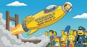 Simpsons-style rocket-banana hybrid