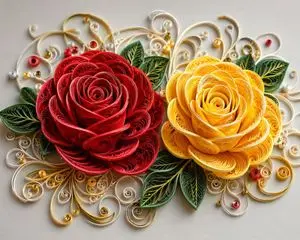 3D Paper Quilling Floral Art
