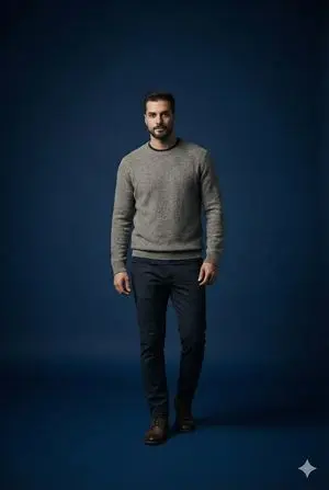Studio portrait parameter-style prompt for a male subject