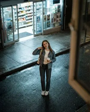 Candid Night Street Fashion Photograph