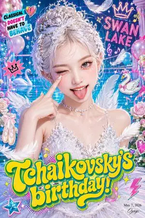 Pop Swan Lake Birthday Poster
