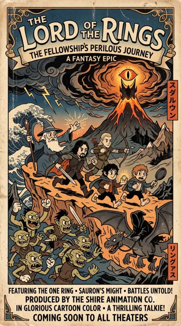 Ukiyo-E Style Movie Poster
