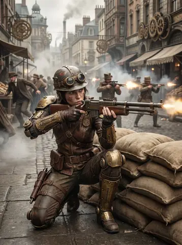 Steampunk Commando Woman Portrait