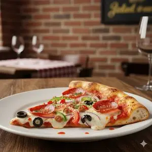 Artisan Pizza Cheese Pull Macro Shot Prompt