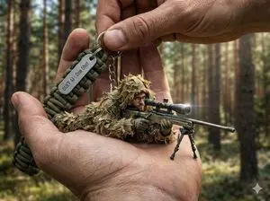 Macro Shot of Miniature Sniper Scene