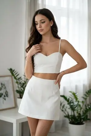 Chic White Outfit Fashion Editorial Prompt
