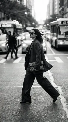 Dynamic Black and White Street Fashion Prompt