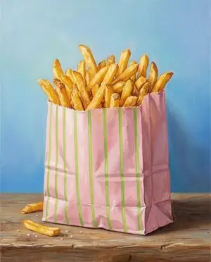 Hand-Painted Still Life of French Fries