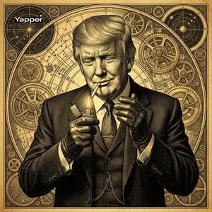 Vintage Engraving of Donald Trump as a Gangster