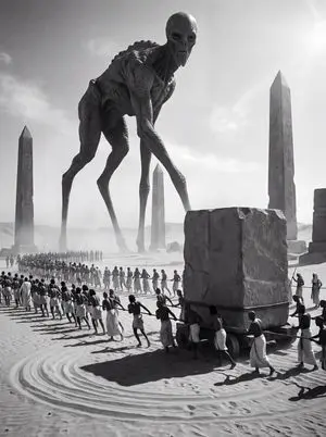 Ancient Egyptian Ritual with Alien Entity Prompt