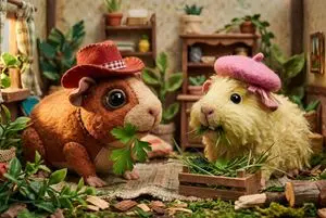 Guinea Pigs with Fashion Accessories