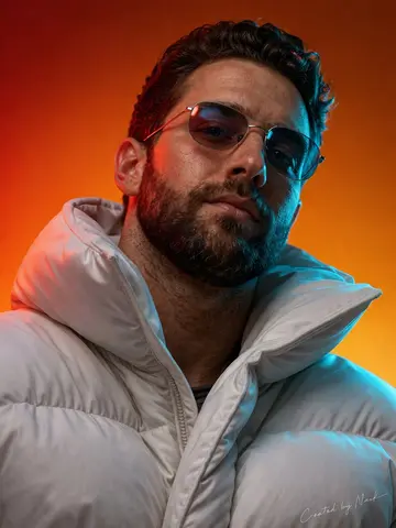 ultra-photorealistic cinematic portrait of a man viewed from a