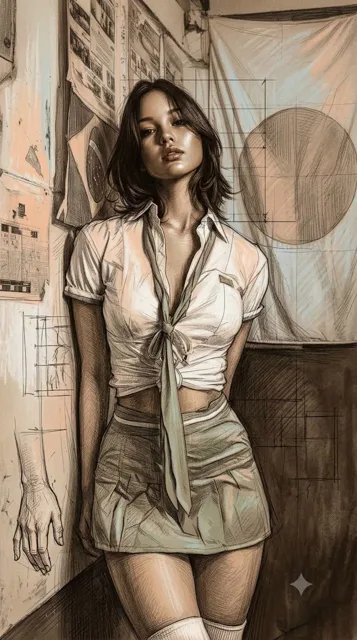 Academic Realism Mixed Media Portrait