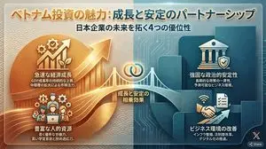 Single-slide about advantages of investing in Vietnam