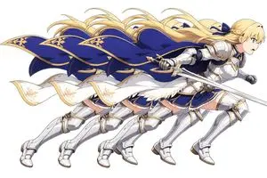 Overlapping Anime Knight Motion Trail
