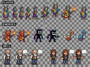 Sprite sheet for 2D NES platformer