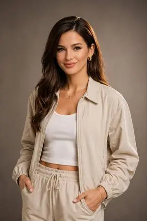 Editorial Studio Portrait in Neutral Streetwear