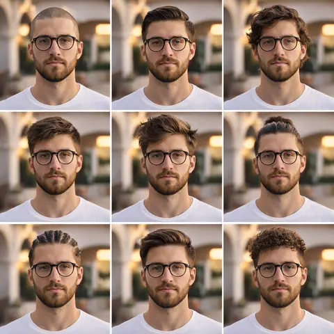 description: "A clean, aesthetic 3x3 collage portrait showcasing different